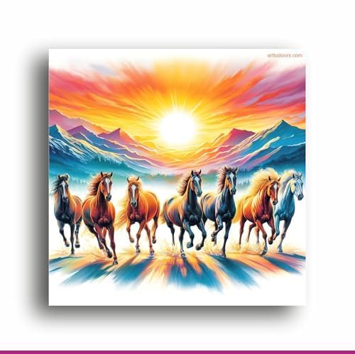 Art to Doors Dynamic Equine Majesty: 7 Horses Canvas Prints