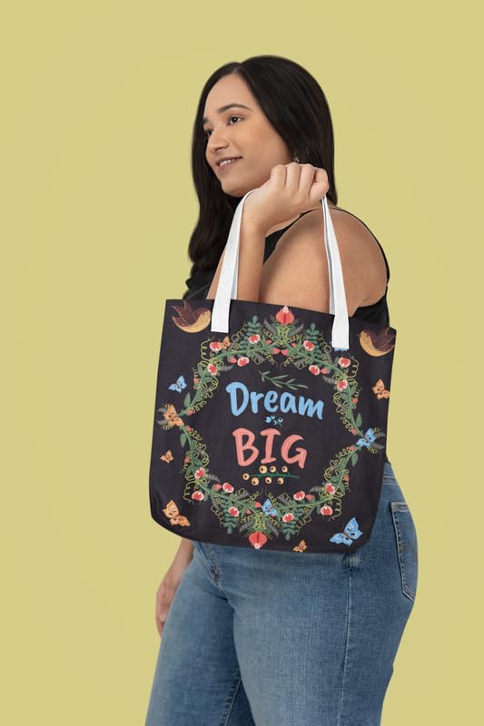 Art to Doors | Dream Big | Tote Bags | Shopping Bag For Grocery | Aesthetic Carry Bag | Tote Bag for Shopping, Travel, office & beach bags for women