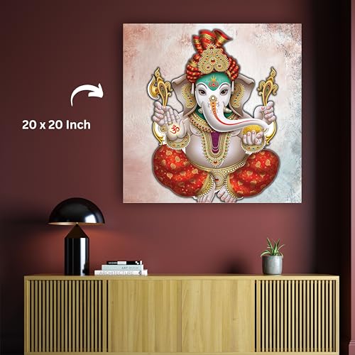 Art to Doors | Blessings of Ganesha | Square | Art Print | Home Decor | Wall Decor | Gifts for Women | Gifts for Men | Canvas Frame