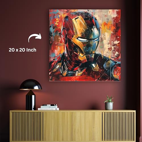 Art to Doors | Iron Man's Iron Will | Square | Art Print | Home Decor | Wall Decor | Gifts for Women | Gifts for Men | Canvas Frame