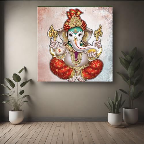 Art to Doors | Blessings of Ganesha | Square | Art Print | Home Decor | Wall Decor | Gifts for Women | Gifts for Men | Canvas Frame