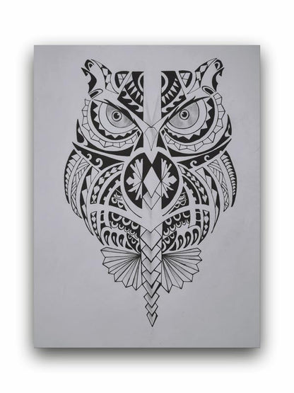 Art to Doors| Dark Owl | Artist Rachel Joseph | Rectangle | Art Print | Home Decor | Wall Decor | Gift Items | Canvas Frame