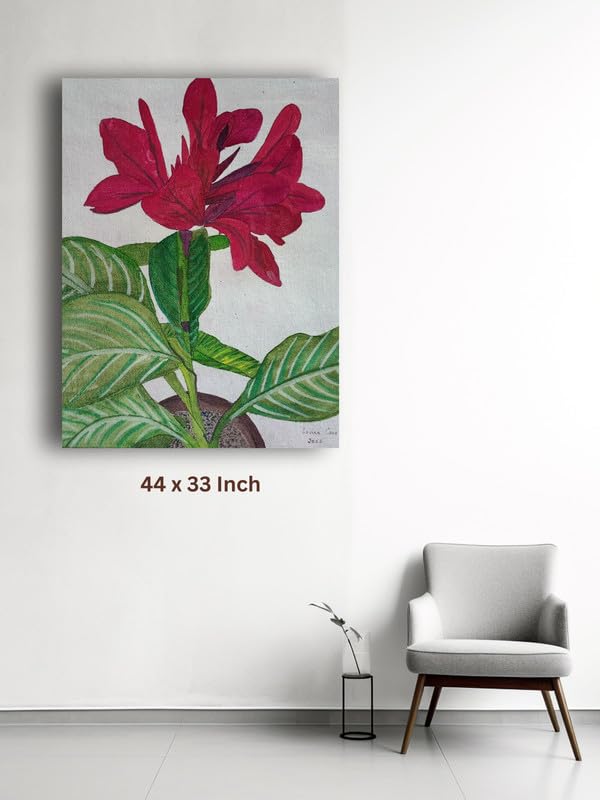 Art to Doors| Red Canna Lily | Artist Lovina Cano | Rectangle | Art Print | Home Decor | Wall Decor | Gift Items | Canvas Frame