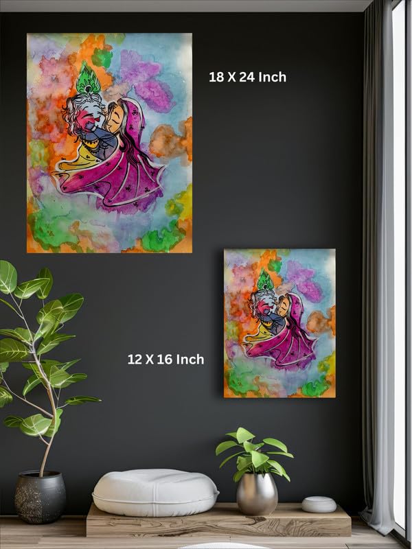 Art to Doors| Radha Krishna Painting | Artist Niketa Singh| Rectangle | Art Print | Home Decor | Wall Decor | Gift Items | Canvas Frame