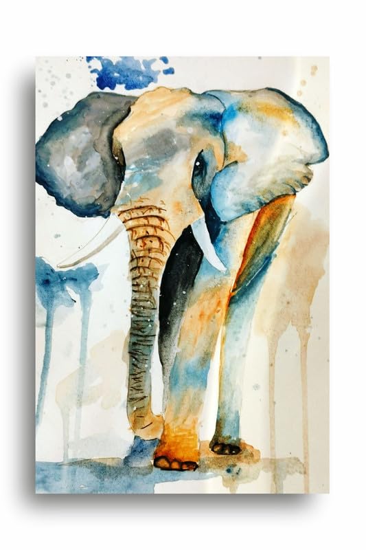 Art to Doors | Wild Life -The Elephant | Artist Sudesh Kundley | Vertical | Art Prints | Home Decor | Wall Decor | Gift Items | Wall Art | Canvas Frame