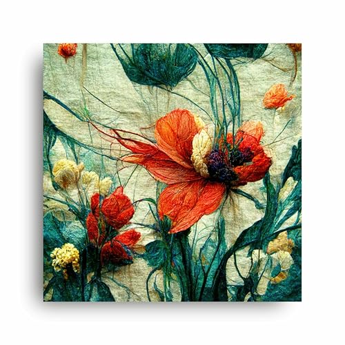 Art to Doors | Dancing Poppies | Square | Art Print | Home Decor | Wall Decor | Gifts for Women | Gifts for Men | Wall Art |