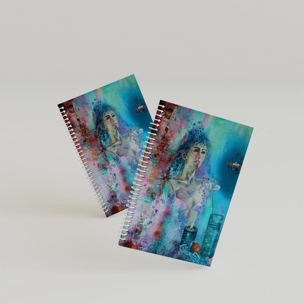 Art to Doors | New Light | Artist K Kaur | Spiral Notebooks | A5 Size Paper | 120 Pages | 70 GSM Paper | Attractive Cover Designs | Soft Cover | Notebooks for College Students