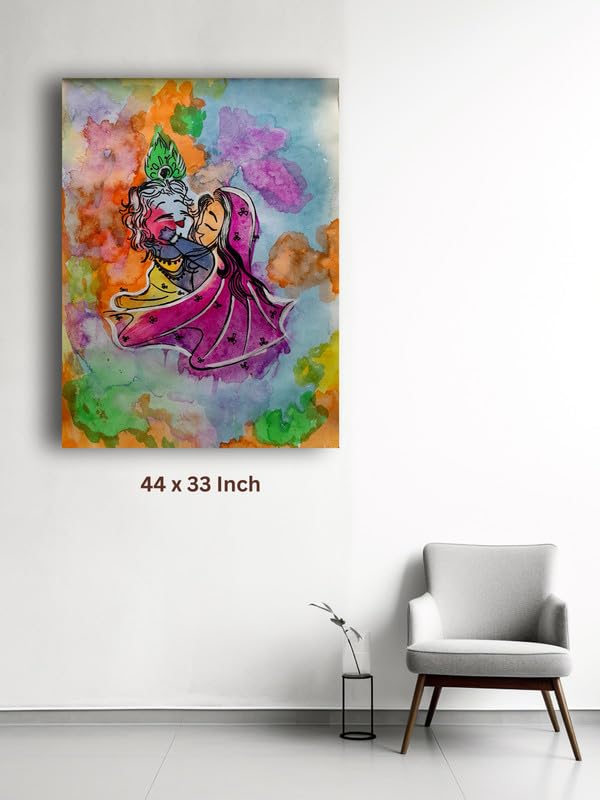 Art to Doors| Radha Krishna Painting | Artist Niketa Singh| Rectangle | Art Print | Home Decor | Wall Decor | Gift Items | Canvas Frame