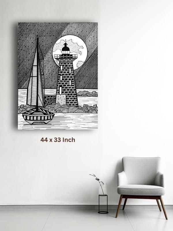 Art to Doors | Travel To Lighthouse | Artist Puja Kumari | Vertical | Art Prints | Home Decor | Wall Art | Gift Items | Canvas Frame