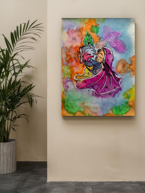 Art to Doors| Radha Krishna Painting | Artist Niketa Singh| Rectangle | Art Print | Home Decor | Wall Decor | Gift Items | Canvas Frame