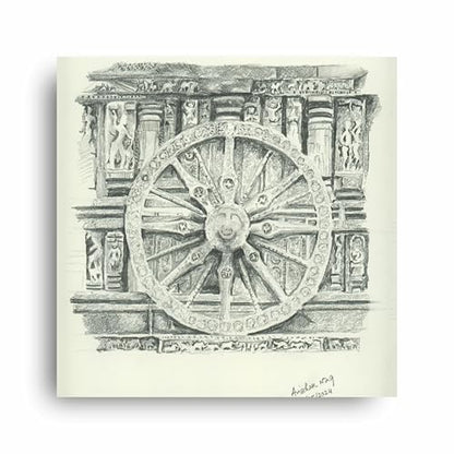 Art to Doors | Chakra Of Sun Temple | Artist Avishek Nag | Square | Art Print | Home Decor | Wall Decor | Gifts for Women | Gifts for Men | Gift Items | Wall Art