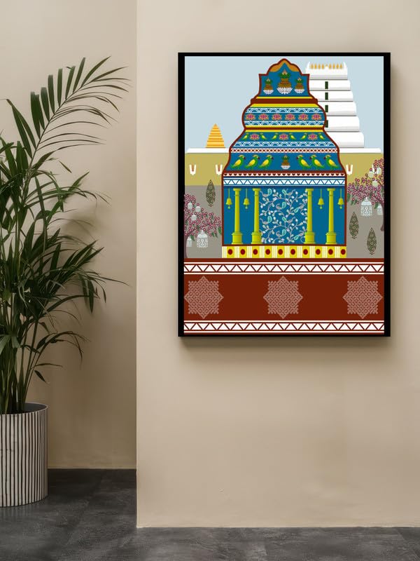 Art to Doors| Traditions of South India | Artist Mounika Botcha | Rectangle | Art Print | Home Decor | Wall Decor | Gift Items | Canvas Frame