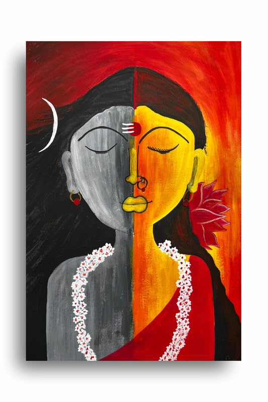 Art to Doors | Shivshakti | Artist Dr Namrata Sharma | Vertical | Art Print | Home Decor | Wall Decor | Gift Items | Wall Art | Canvas Frame