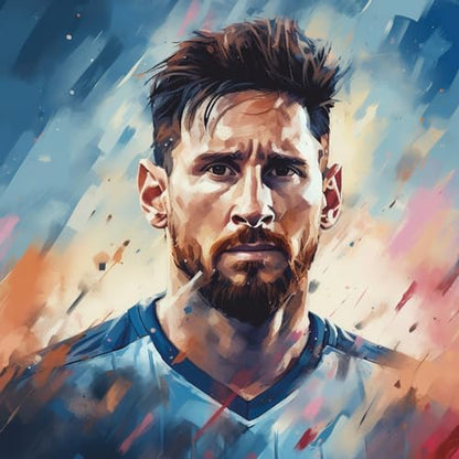 Lionel Messi: Stunning Digital Art Illustration - Perfect for Fans and Collectors Worldwide! | Personalized Gift For Anniversary, Birthday, Wedding, Home Decor