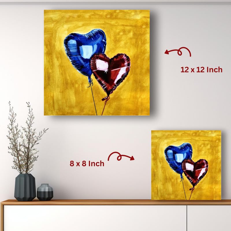 Art to Doors |Heart Balloons | Artist Fatima Akhun | Square | Home Decor | Wall Art | Gifts for Women | Gifts for Men | Canvas Frame