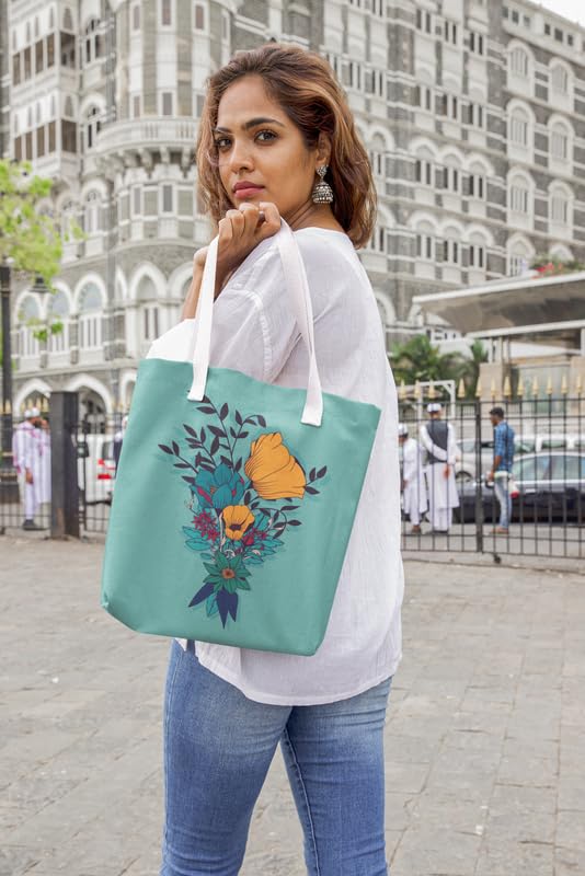 Art to Doors | Teal Oasis | Tote Bags | Shopping Bag For Grocery | Aesthetic Carry Bag | Tote Bag for Shopping, Travel, office & beach bags for women