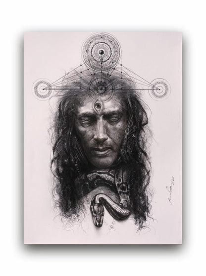 Art to Doors | Veeravhadra (Lord Shiva) | Artist Arindam Gupta | Vertical | Art Print | Home Decor | Wall Decor | Gift Items | Wall Art