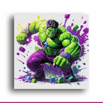 Art to Doors Marvelous Hulk: Dynamic Illustration Printed on Canvas