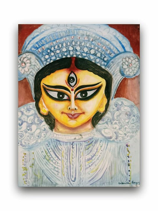 Art to Doors| Maa Durga | Artist Susmita Roy | Rectangle | Art Print | Home Decor | Wall Decor | Gift Items | Canvas Frame