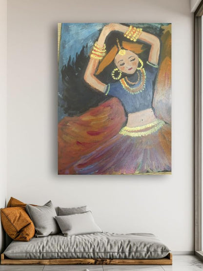 Art to Doors | Dancing Girl | Artist Lisha N R | Rectangle | Art Print | Home Decor | Wall Decor | Gift Items | Canvas Frame