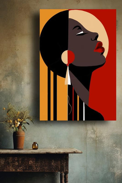 Art to Doors | Africans Women Wall Art | Artist Mohini Malviya | Vertical | Art Prints | Home Decor | Wall Art | Gift Items | Canvas Frame