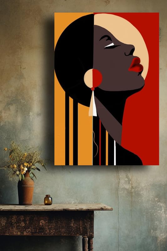 Art to Doors | Africans Women Wall Art | Artist Mohini Malviya | Vertical | Art Prints | Home Decor | Wall Art | Gift Items | Canvas Frame