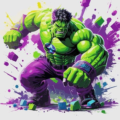 Art to Doors Marvelous Hulk: Dynamic Illustration Printed on Canvas