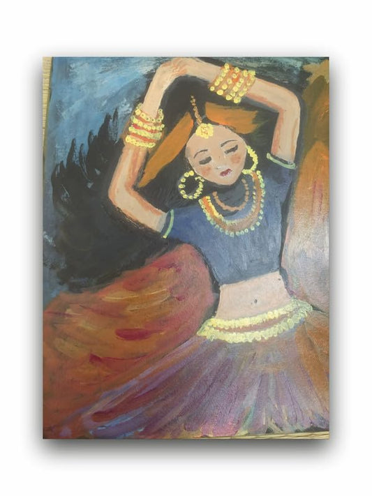 Art to Doors | Dancing Girl | Artist Lisha N R | Rectangle | Art Print | Home Decor | Wall Decor | Gift Items | Canvas Frame