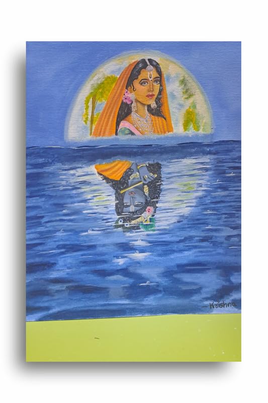 Art to Doors| Radhakrishna Portrait | Artist Krishna| Rectangle | Art Print | Home Decor | Wall Decor | Gift Items | Canvas Frame