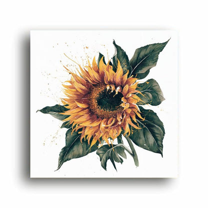 Art to Doors | Watercolour Sunflower | Square | Artist Riika Kandhola | Home Decor | Wall Art | Gifts for Women | Gifts for Men | Canvas Frame