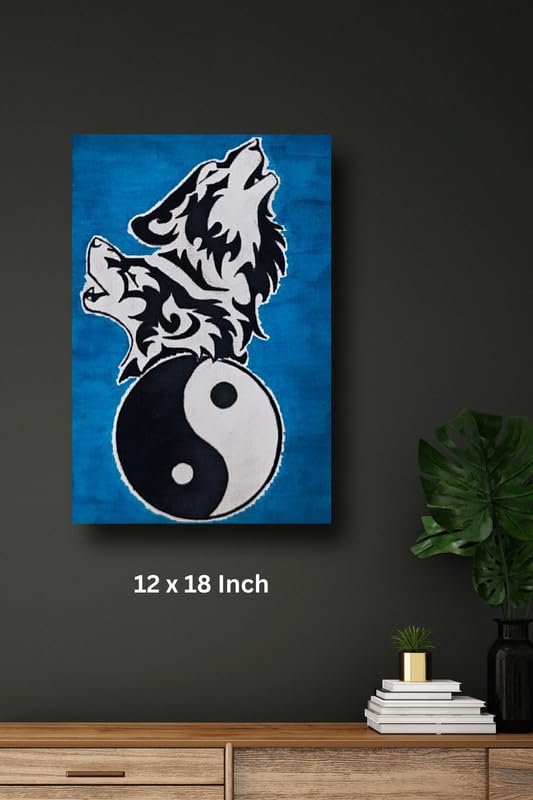 Art to Doors| Wolf Yin And Yang Art | Artist Rachel Joseph | Rectangle | Art Print | Home Decor | Wall Decor | Gift Items | Canvas Frame