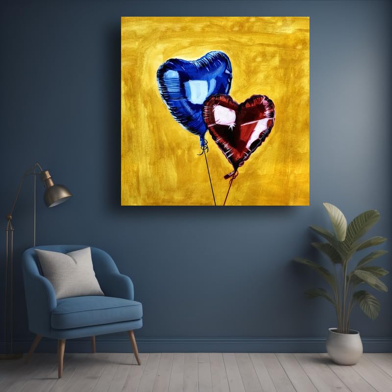 Art to Doors |Heart Balloons | Artist Fatima Akhun | Square | Home Decor | Wall Art | Gifts for Women | Gifts for Men | Canvas Frame