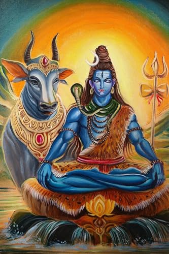 Shiv Jyoti | Artist Apurba Pandit | Art Print | Personalized Gift For Anniversary, Home Decor | Wall Frames For Home Office Study Room Decor (Canvas Frame, 12x18 Inch)