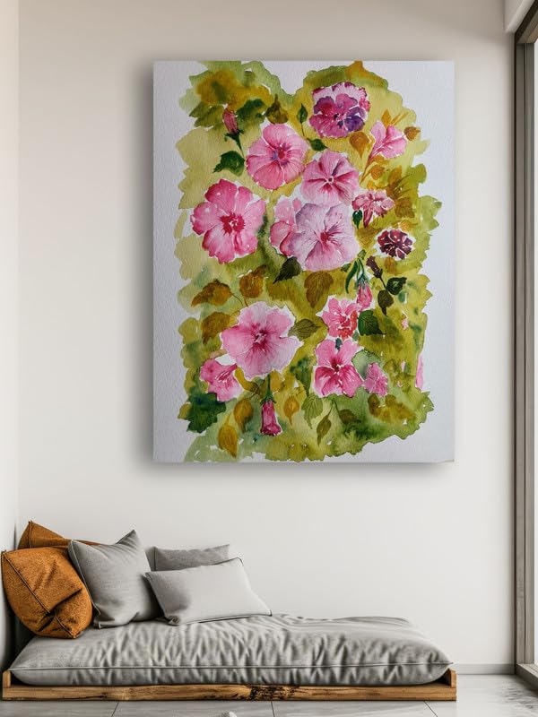 Art to Doors | Hibiscus | Artist Alka Mathur | Vertical | Art Print | Home Decor | Wall Decor | Gift Items | Wall Art | Canvas Frame