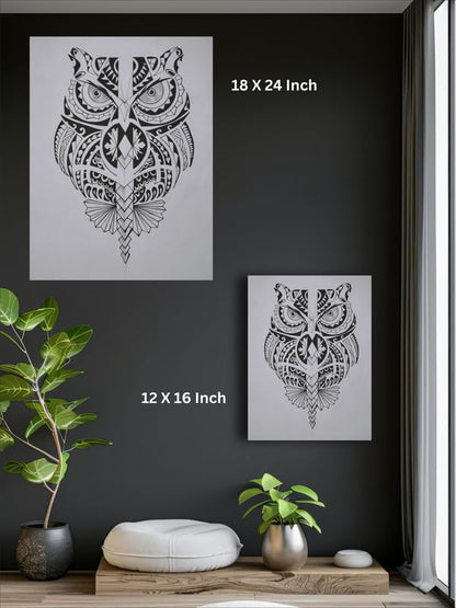 Art to Doors| Dark Owl | Artist Rachel Joseph | Rectangle | Art Print | Home Decor | Wall Decor | Gift Items | Canvas Frame