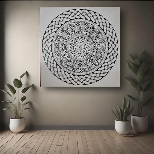 Art to Doors | Yoga Chakra Mandala | Square | Artist Vaishnavi Varadarajan | Home Decor | Wall Art | Gifts for Women | Gifts for Men | Canvas Frame