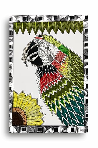 Art to Doors | Macaw Parrot | Artist Puja Kumari | Vertical | Art Prints | Home Decor | Wall Art | Gift Items | Canvas Frame