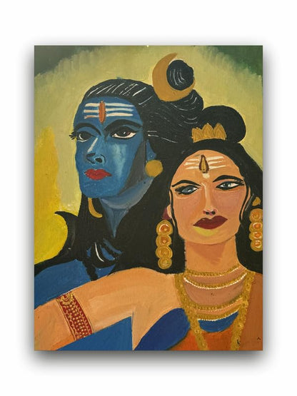 Art to Doors| Shakti Shiv | Artist Jhankar | Rectangle | Art Print | Home Decor | Wall Decor | Gift Items | Canvas Frame