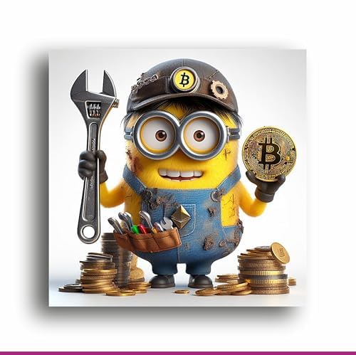 Bitcoin Gru: Adorable Minion with Crypto Canvas Print - A Whimsical Touch to Your Wall! | Personalized Gift For Anniversary, Birthday, Wedding, Home Decor