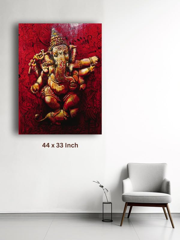 Art to Doors | Dancing Ganesh In Red | Artist Arindam Gupta | Vertical | Art Print | Home Decor | Wall Decor | Gift Items | Wall Art