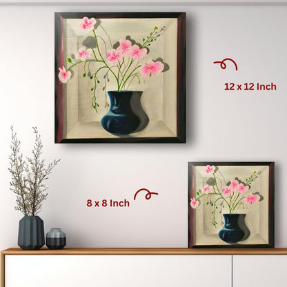 Art to Doors | The Flower Vase 3 D | Artist Sudesh Kundley | Square | Art Print | Home Decor | Wall Decor | Gifts for Women | Gifts for Men | Wall Art | Canvas Frame