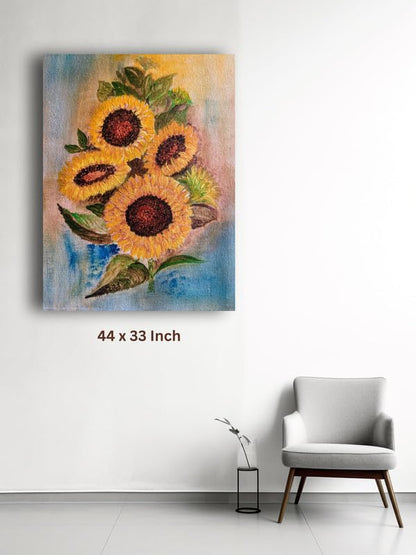 Art to Doors | Sunflowers | Artist Alka Mathur | Vertical | Art Print | Home Decor | Wall Decor | Gift Items | Wall Art | Canvas Frame