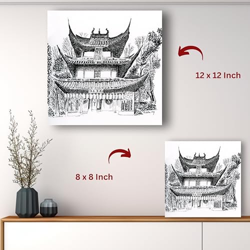 Art to Doors | Longhua Pagoda At Shanghai | Square | Artist Avishek Nag | Home Decor | Wall Art | Gifts for Women | Gifts for Men | Canvas Frame