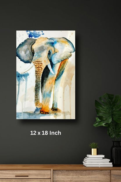 Art to Doors | Wild Life -The Elephant | Artist Sudesh Kundley | Vertical | Art Prints | Home Decor | Wall Decor | Gift Items | Wall Art | Canvas Frame