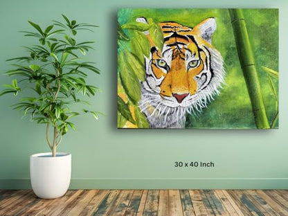 Art to Doors | Wild Life - The Tiger | Artist Sudesh Kundley | Horizontal | Art Prints | Home Decor | Wall Decor | Gift Items | Wall Art