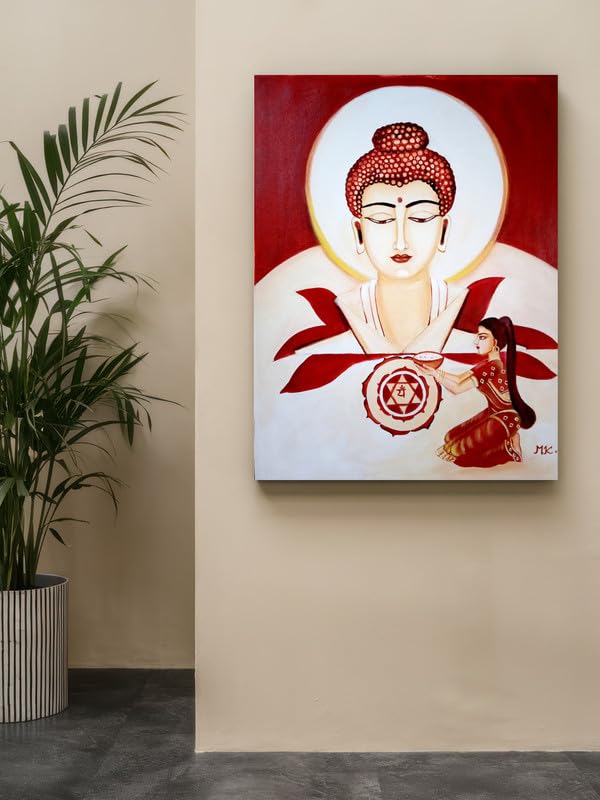 Art to Doors| Budhha | Artist Mamta Kumari | Rectangle | Art Print | Home Decor | Wall Decor | Gift Items | Canvas Frame