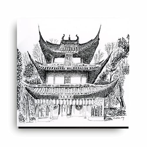 Art to Doors | Longhua Pagoda At Shanghai | Square | Artist Avishek Nag | Home Decor | Wall Art | Gifts for Women | Gifts for Men | Canvas Frame