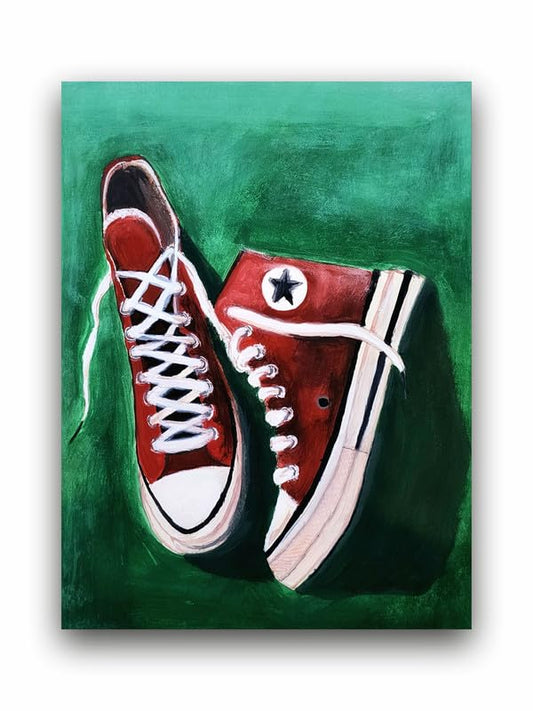 Art to Doors| Converse Shoes | Artist Fatima Akhun | Rectangle | Art Print | Home Decor | Wall Decor | Gift Items | Canvas Frame