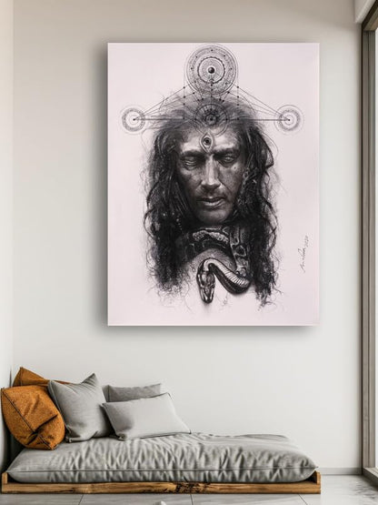 Art to Doors | Veeravhadra (Lord Shiva) | Artist Arindam Gupta | Vertical | Art Print | Home Decor | Wall Decor | Gift Items | Wall Art