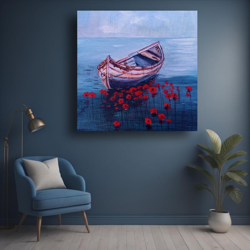 Art to Doors | Boat Painting | Artist Mayuri Verma | Vertical | Art Prints | Home Decor | Gift Items | Wall Art | Canvas Frame